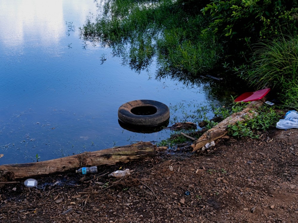 Poluted River Read Water